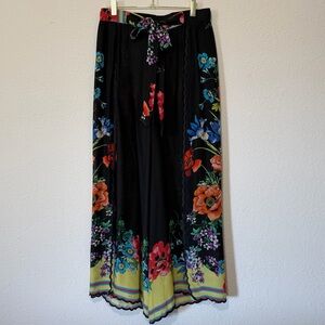 Johnny Was Albany Wide Leg Floral Beach Pool Pants - S
